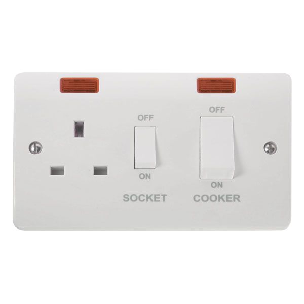 Click CMA505 Mode45A DP Cooker Unit with Neon and White Rockers