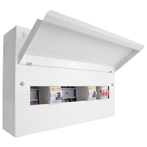 Click Elucian CUEHIB18MSRCD12 12 Way Dual 80A Type A RCD High Integrity Metal Clad Consumer Unit