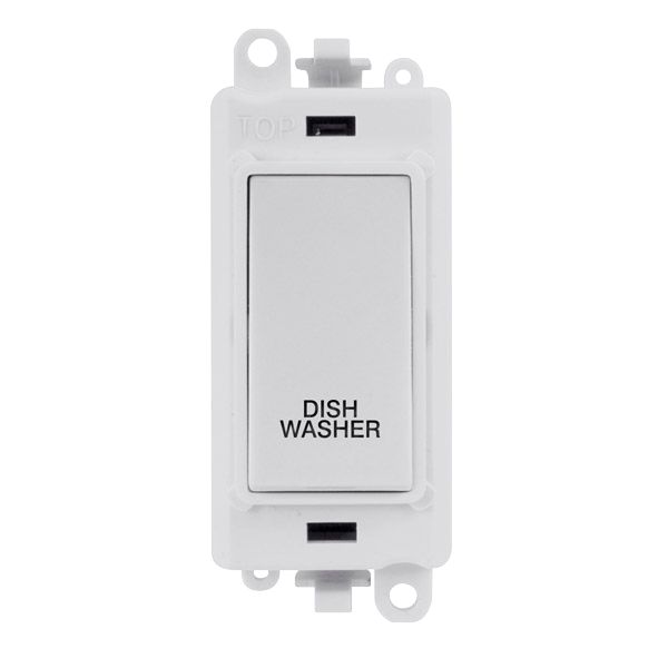 Click Gridpro 20A Double Pole Switch with Engraving Polar White