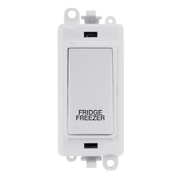 Click Gridpro 20A Double Pole Switch with Engraving Polar White