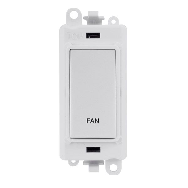 Click Gridpro 20A Double Pole Switch with Engraving Polar White