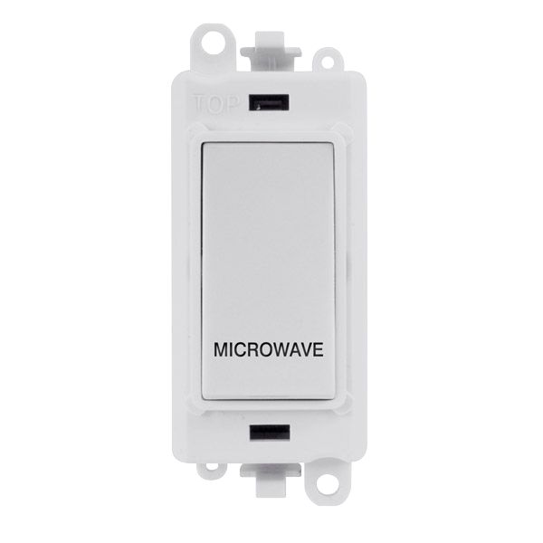 Click Gridpro 20A Double Pole Switch with Engraving Polar White