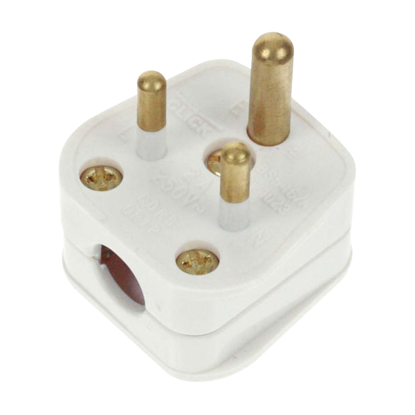 Click PA165 Plug Round Pin 2A White