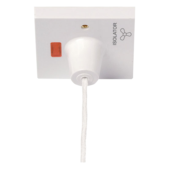 Click PRW208 Polar 10A Triple Pole Pull Cord Fan Isolator Switch with Neon White