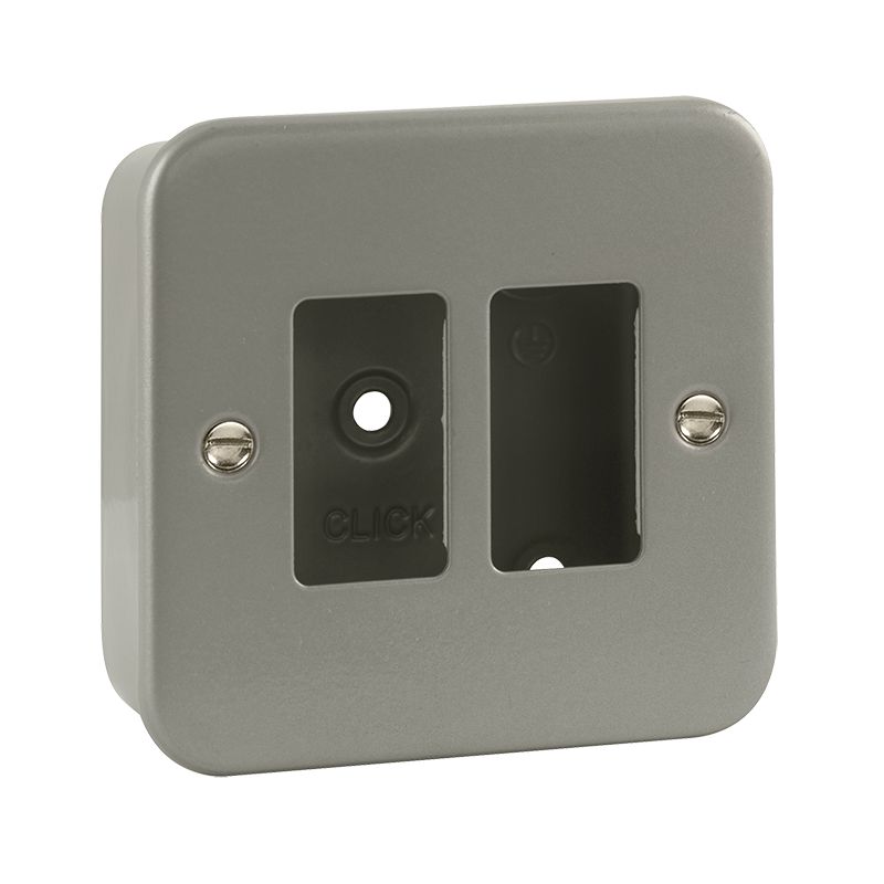 Click Scolmore Gridpro 2 Gang Front Plate with Surface Box