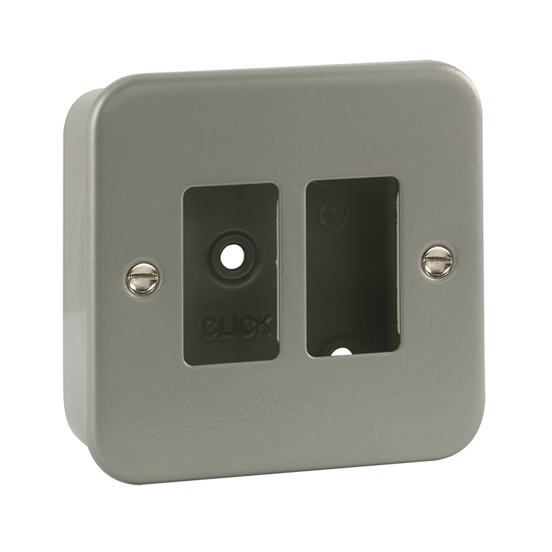 Click Scolmore Gridpro 2 Gang Front Plate with Surface Box
