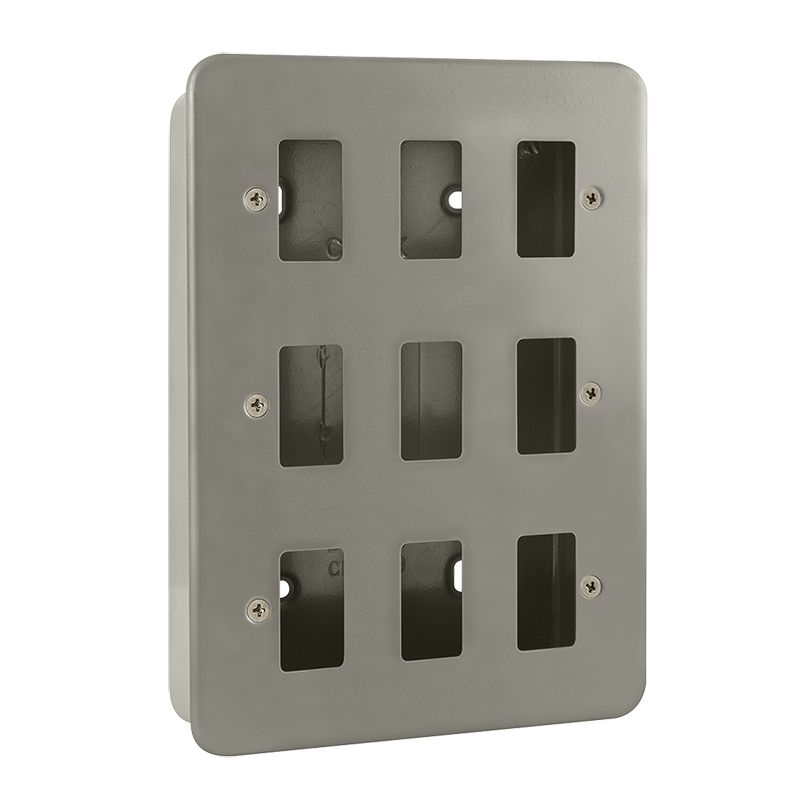 Click Scolmore Gridpro 9 Gang Front Plate with Surface Box