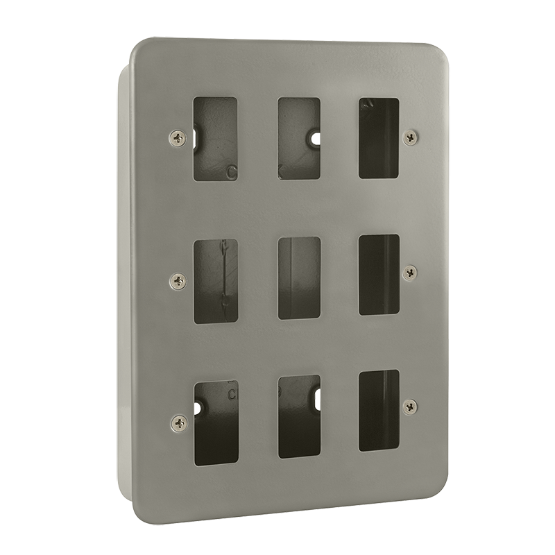 Click Scolmore Gridpro 9 Gang Front Plate with Surface Box