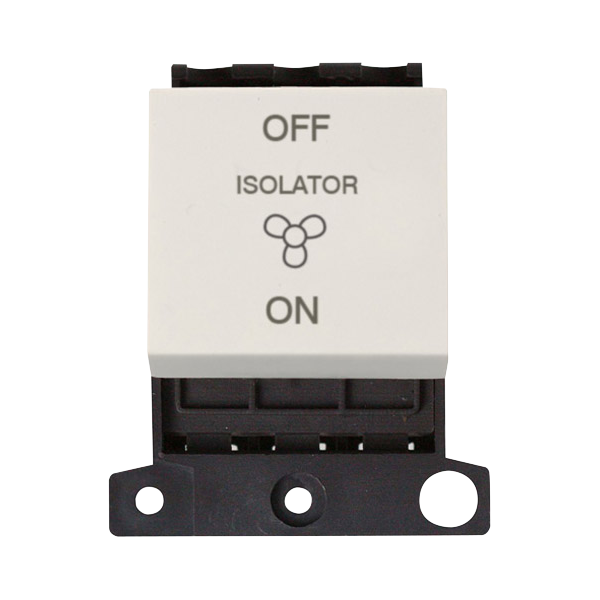 Click Scolmore MD020PW Mini Grid 10A Triple Pole Fan Isolation Switch Module Polar White