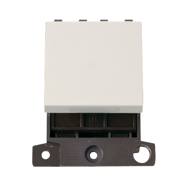 Click Scolmore MD024PW Mini Grid 20A 2 Way Switch Module Polar White
