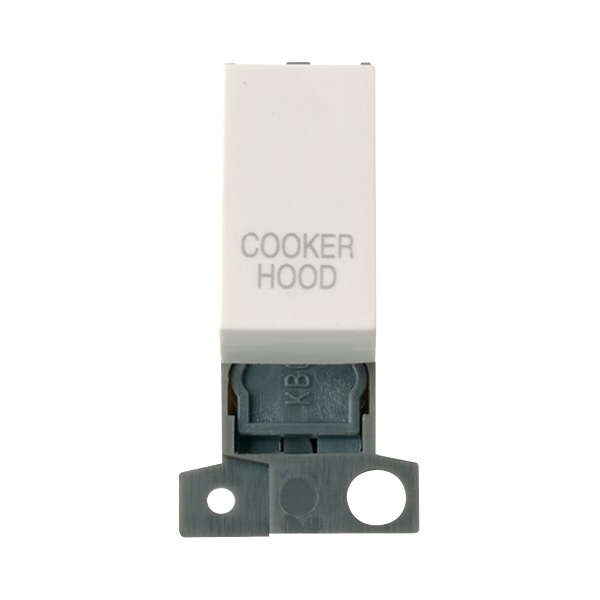 Click Scolmore Mini Grid 10A Double Pole Switch Module with Engraving Polar White