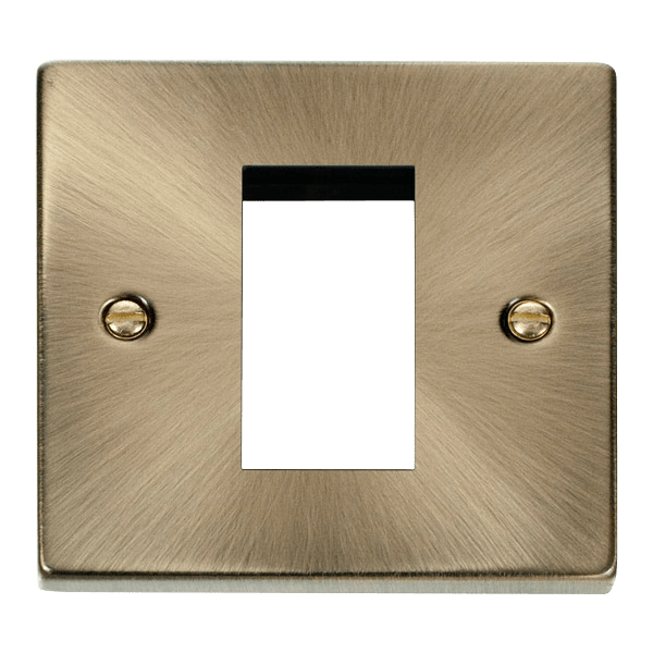 Click VPAB310 1 Gang 1 Euro Module Front Plate Antique Brass