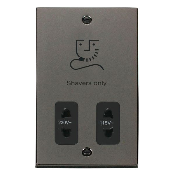 Click VPBN100BK Deco Shaver Socket Black Nickel