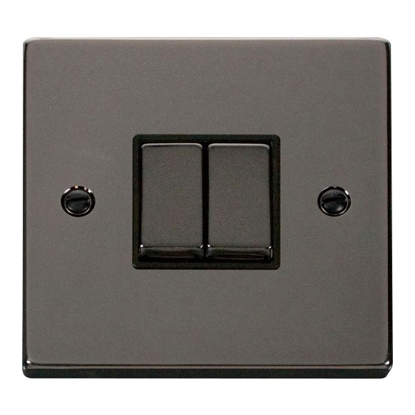 Click VPBN412BK Deco 2 Gang 2 Way Switch Black Nickel