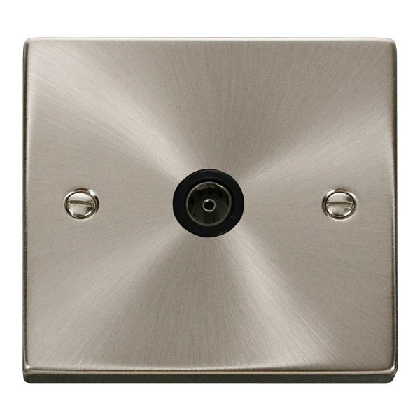 Click VPSC065BK Deco 1 Gang Coaxial Socket Satin Chrome