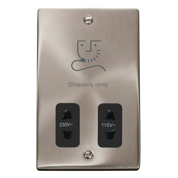 Click VPSC100BK Deco Shaver Socket Satin Chrome