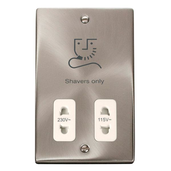 Click VPSC100WH Deco Shaver Socket Satin Chrome