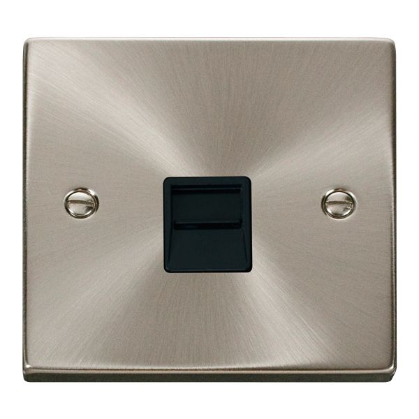 Click VPSC120BK Deco 1 Gang Master Telephone Socket Satin Chrome