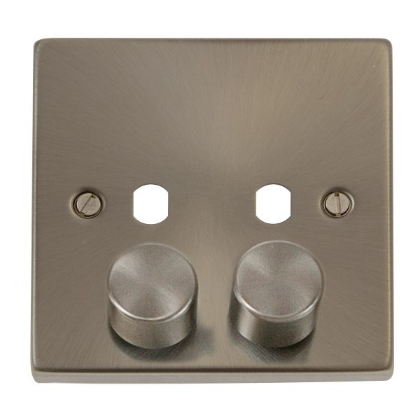 Click VPSC152PL Deco 2 Gang Dimmer Plate Satin Chrome