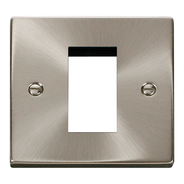 Click VPSC310 1 Gang 1 Euro Module Front Plate Satin Chrome