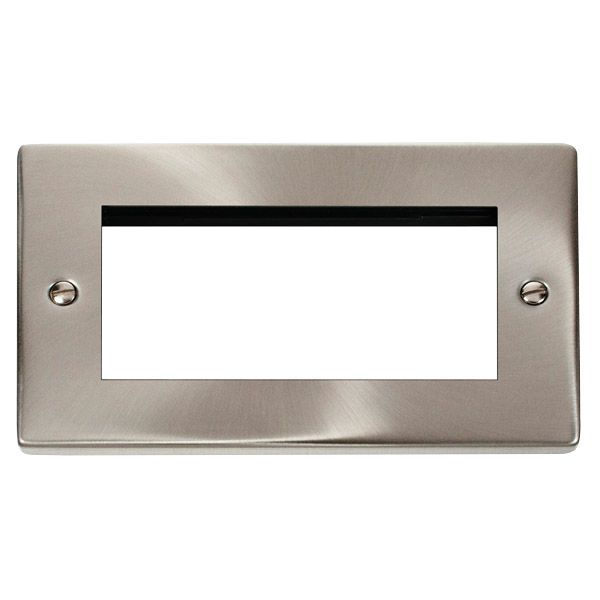 Click VPSC312 4 Euro Module Satin Chrome Front Plate