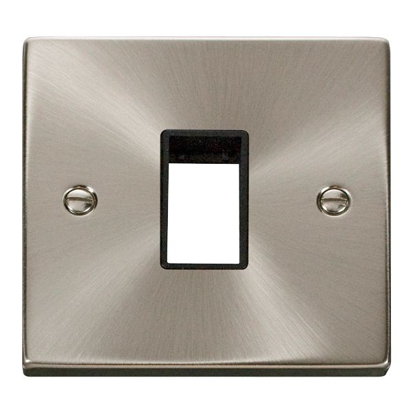 Click VPSC401BK Deco 1 Module Satin Chrome Front Plate