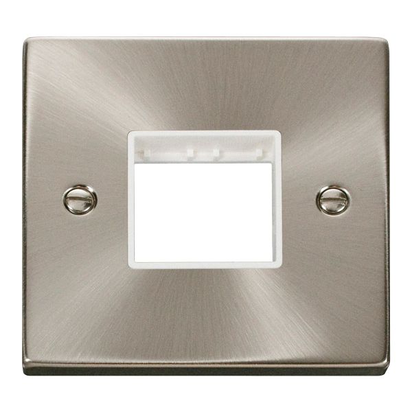 Click VPSC402WH Deco 2 Module Satin Chrome Front Plate