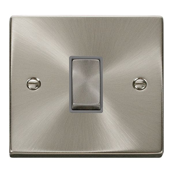 Click VPSC411GY Deco 10A 1 Gang 2 Way Switch Satin Chrome