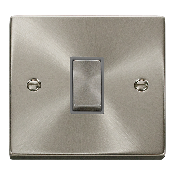Click VPSC411GY Deco 10A 1 Gang 2 Way Switch Satin Chrome
