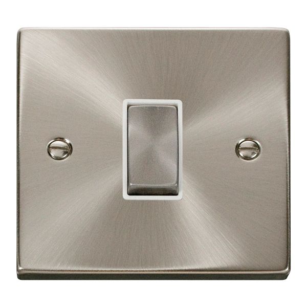 Click VPSC411WH Deco 1 Gang 2 Way Switch Satin Chrome