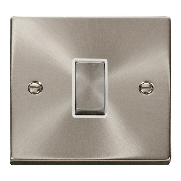 Click VPSC411WH Deco 1 Gang 2 Way Switch Satin Chrome