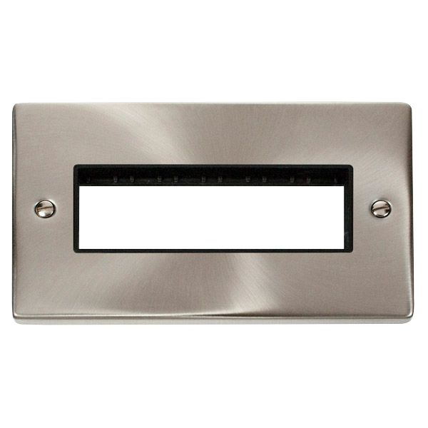 Click VPSC426BK Deco 6 Module Satin Chrome Front Plate