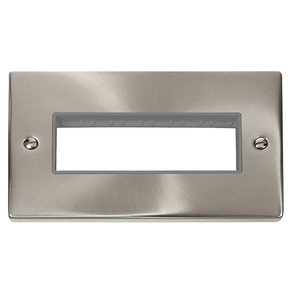 Click VPSC426GY Deco 6 Module Satin Chrome Front Plate