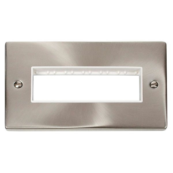 Click VPSC426WH Deco 6 Module Satin Chrome Front Plate