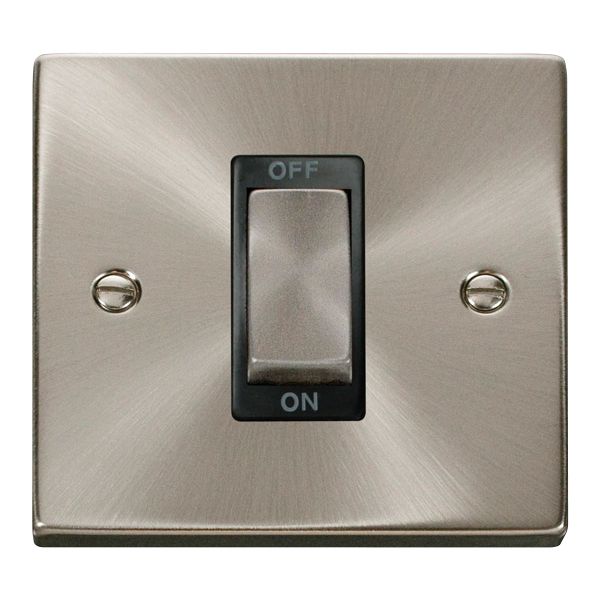 Click VPSC500BK Deco 45A 1 Gang Light Switch Satin Chrome