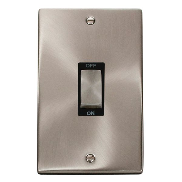 Click VPSC502BK Deco 45A 2 Gang Vertical Switch