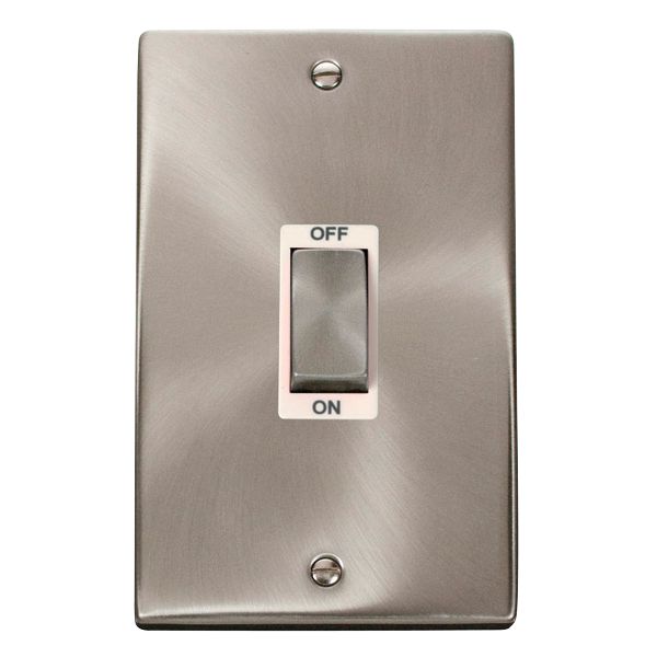 Click VPSC502WH Deco 45A 2 Gang Vertical Switch