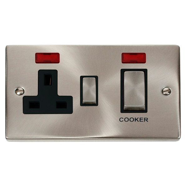 Click VPSC505BK Deco 45A DP Cooker Control Unit with Neon Satin Chrome