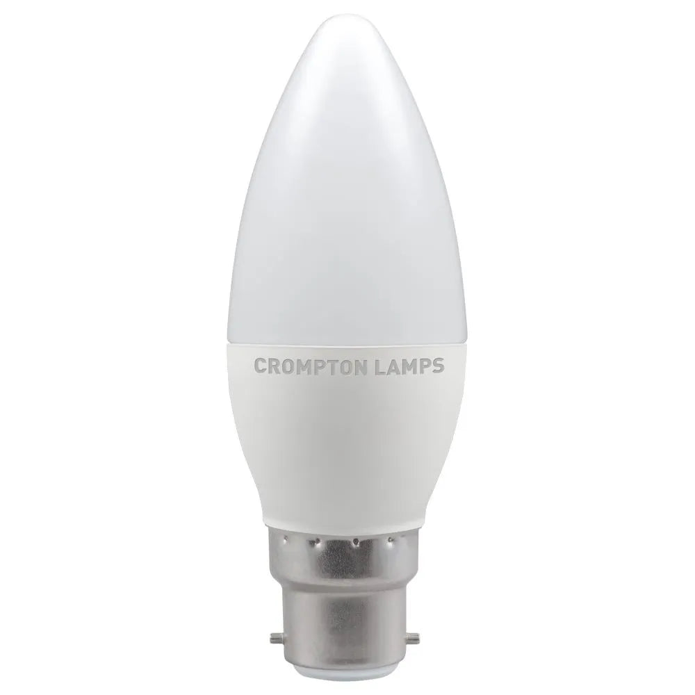 Crompton 11298 5.5W BC LED Non-Dimmable Opal Candle Lamp