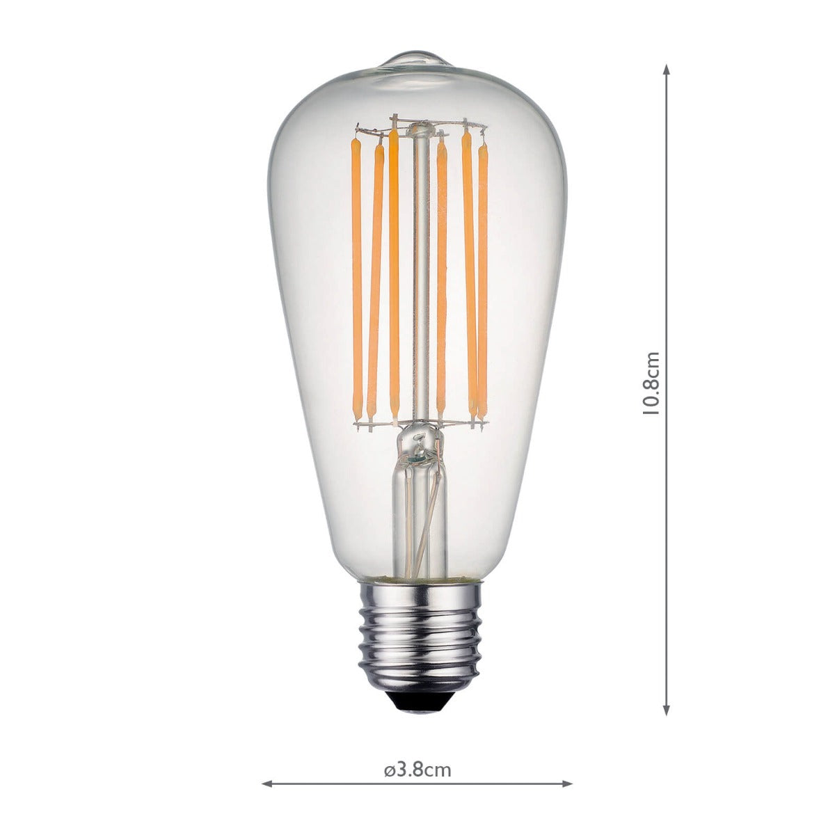 Dar Lighting BUL-E27-LED-15 LED ES/E27 Rustic Filament Lamp 7w 750lm 2700K - Pack of 5