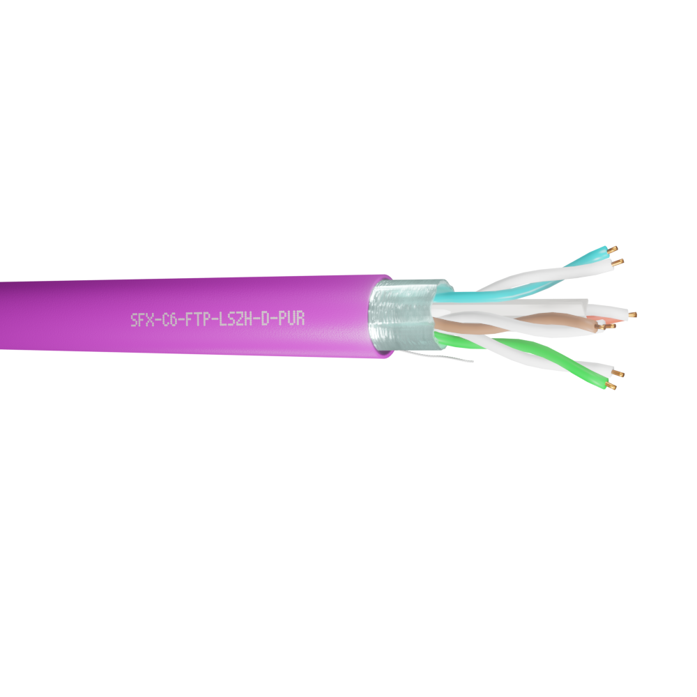 Data Category 6, 4 pair FTP Purple Dca LSZH Cable