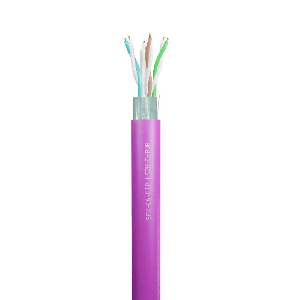 Data Category 6, 4 pair FTP Purple Dca LSZH Cable