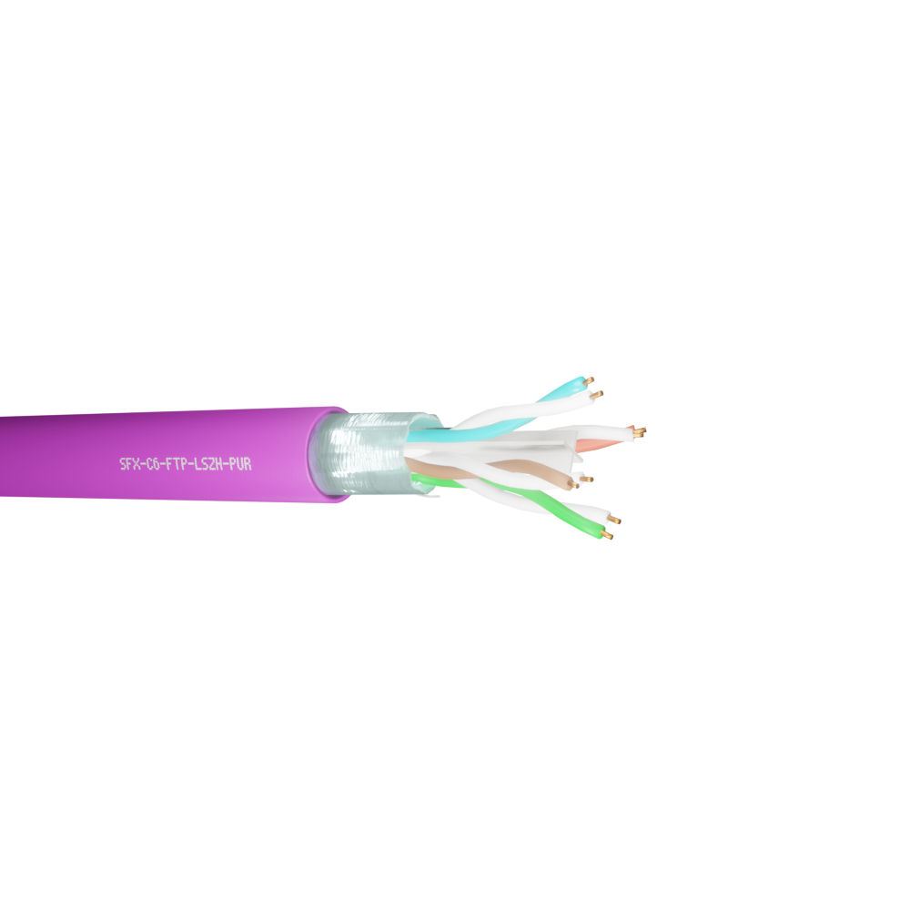 Data Category 6, 4 pair FTP Purple LSZH Cable