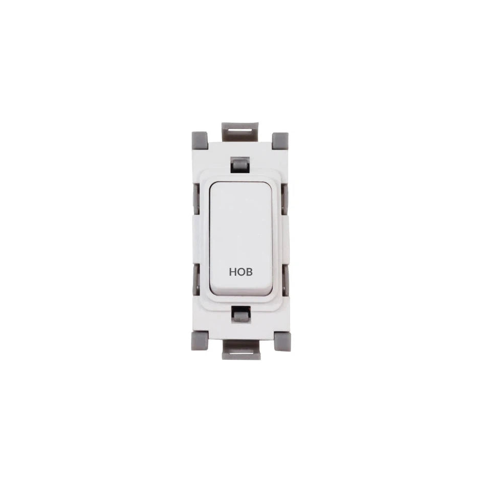 Deta 20A Double Pole Grid Switch with Engraving White