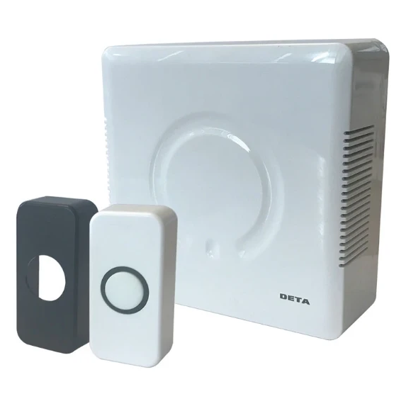 Deta C3504 Door Bell Chime and Push with White & Black Covers