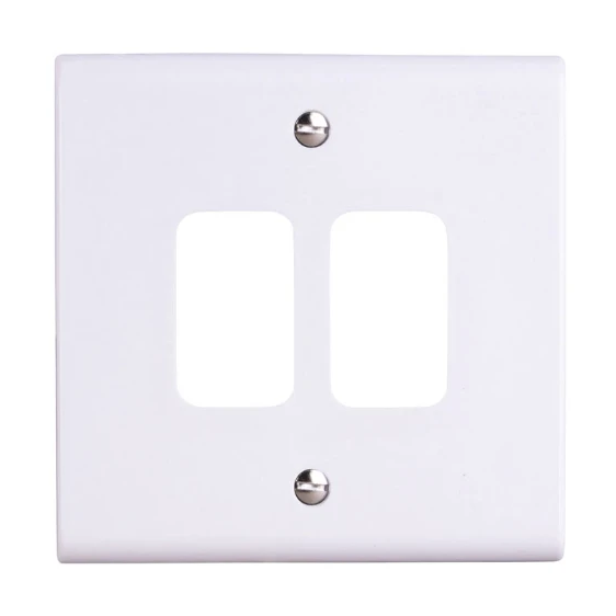 Deta G3302 Slimline 2 Gang Grid Front Plate