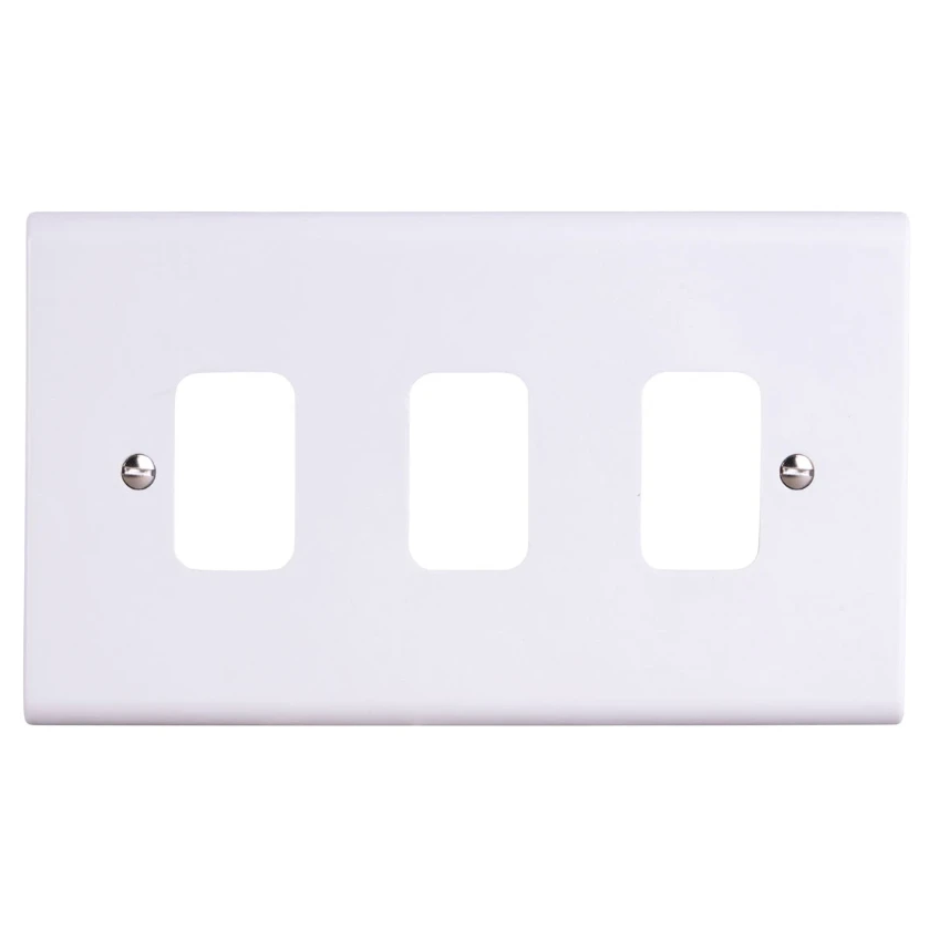 Deta G3303 Slimline 3 Gang Grid Front Plate