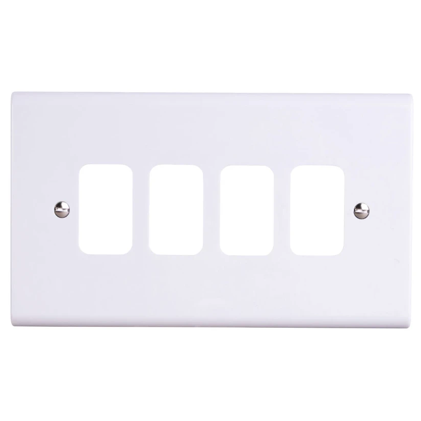 Deta G3304 Slimline 4 Gang Grid Front Plate