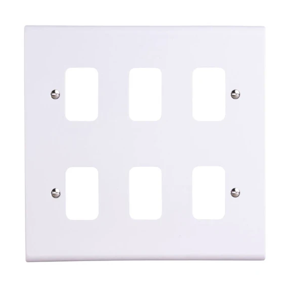 Deta G3305 Slimline 6 Gang Grid Front Plate