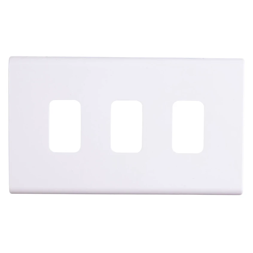 Deta G3373WH Slimline Screwless 3 Gang Grid Front Plate